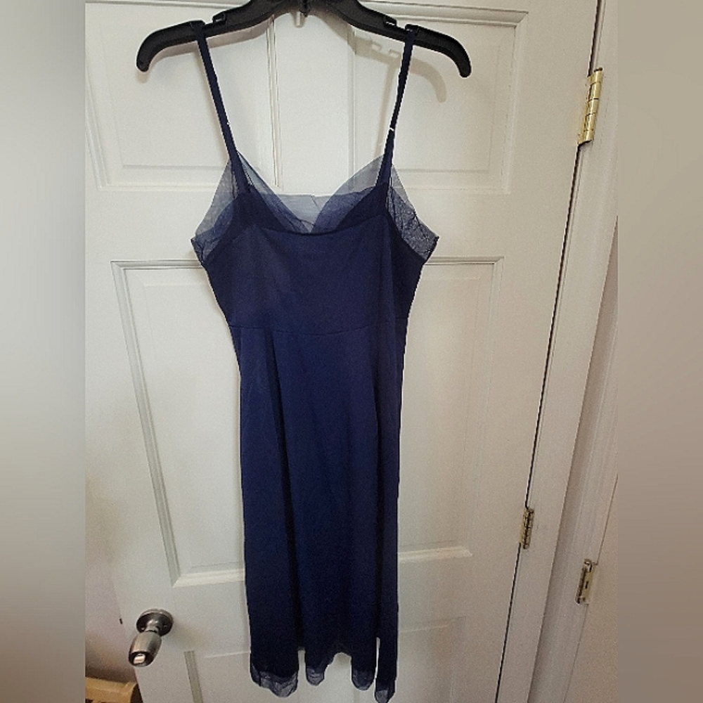 Vintage 1950s Ladies navy Van Raalte opaquelon full slip